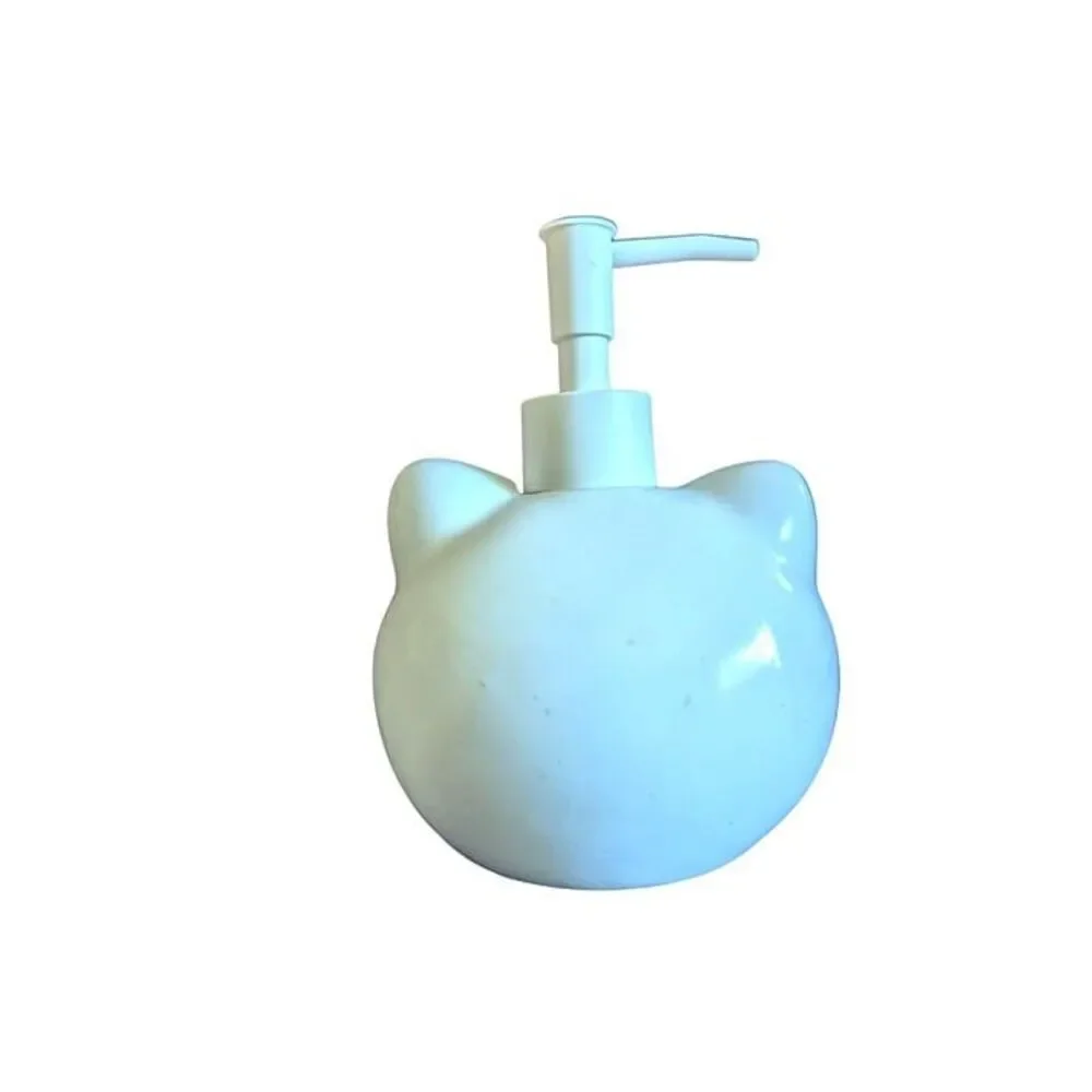 Hello Kitty Soap Dispenser White Purple Bow Plastic Design 6 x 4 x 3.5 inch